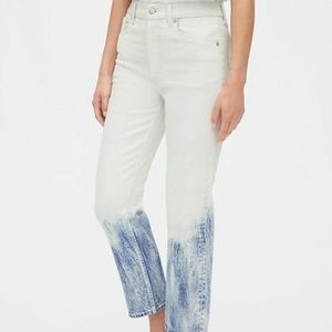 High Rise Bleached Cheeky Straight Jeans